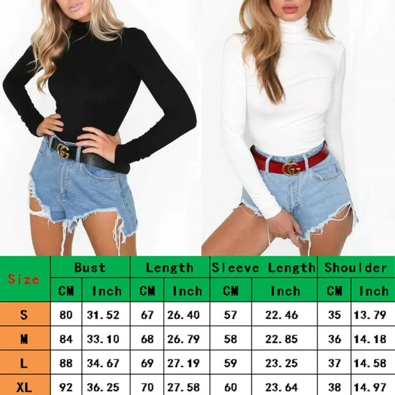 

Hot Fashion Turtleneck Bodysuit Women Ladies Slim Stretch Leotard Long Sleeve Body Bodysuits Black White Rompers Womens Jumpsuit