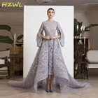 Серебристые вечерние платья с круглым вырезом, блестками, бусинами и длинными рукавами, женское блестящее арабское официальное платье, вечернее платье