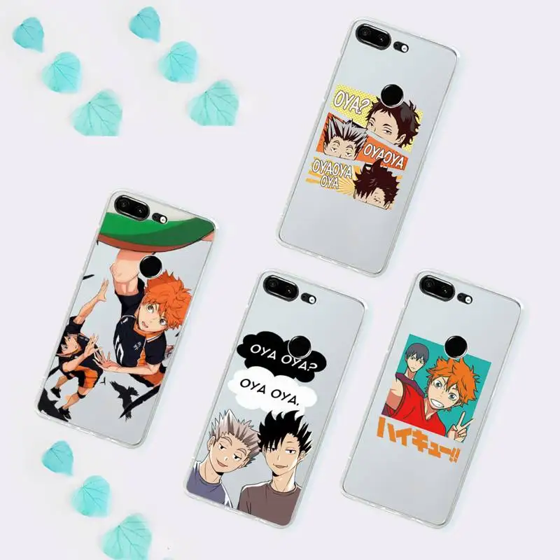 

Haikyuu Volleyball Anime Oya phone Cases Transparent for Huawei P 40 20 30 10 mate pro lite plus telefon kilifi