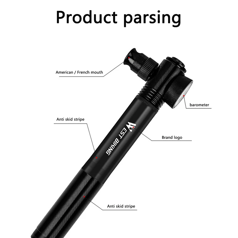 

Aluminum Alloy 300PSI High Pressure Bicycle Bike Pump Two-way Air Air Inflatable Portable Gas (silver)