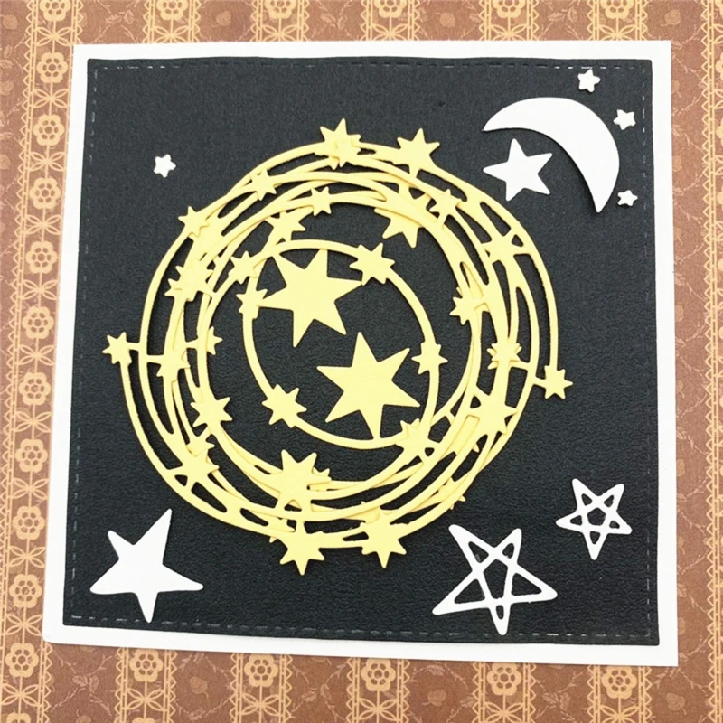 OOTDTY Star Circle металлические режущие штампы Трафаретный Скрапбукинг DIY штамп для