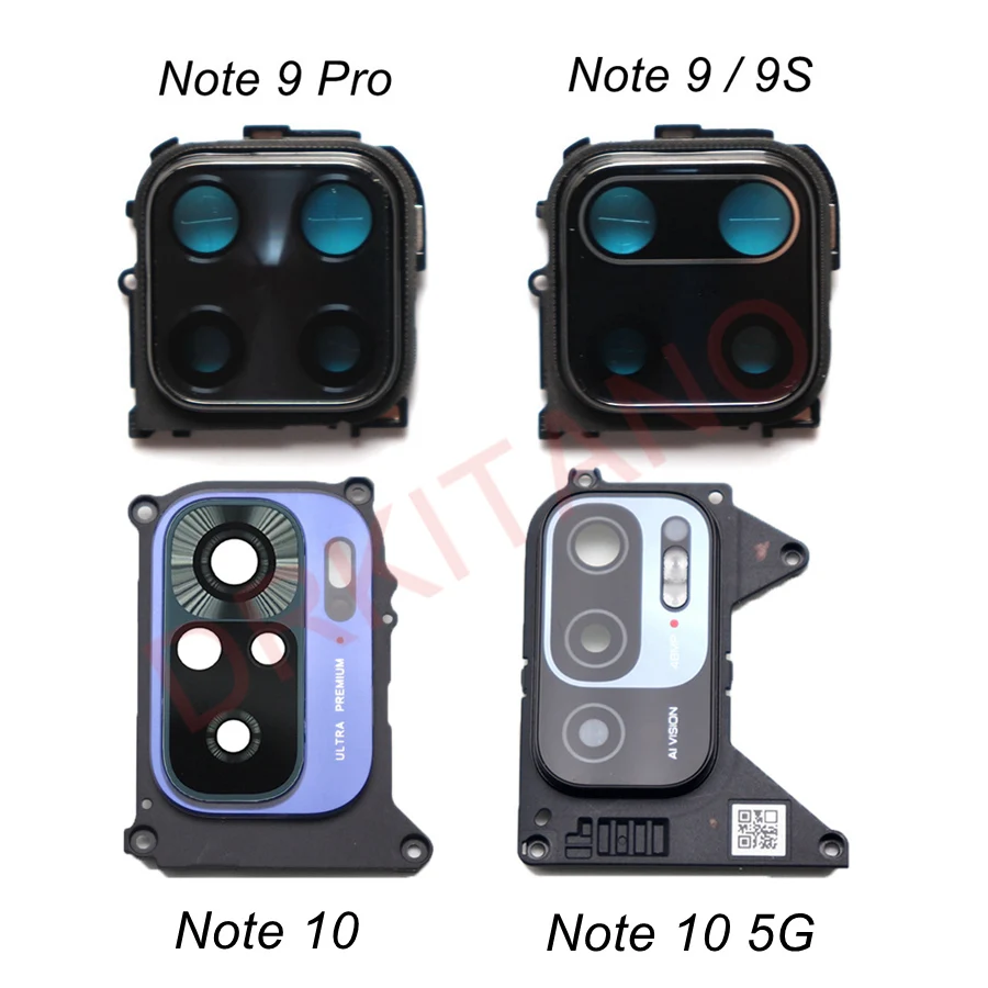 Rear Camera Glass Lens For Xiaomi Redmi Note 9 Pro/9S/10 5G Back With Frame Holder Note10 10 Pro Replace | Мобильные телефоны и