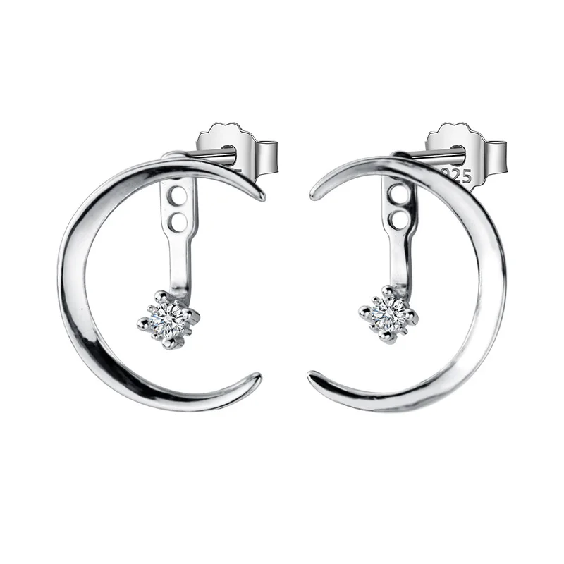 Silver Trusta настоящие 925 пробы серебряные женские серьги-гвоздики в лунном стиле серебряные 925 ювелирные изделия подарок DS1872 - Окраска металла: Silver