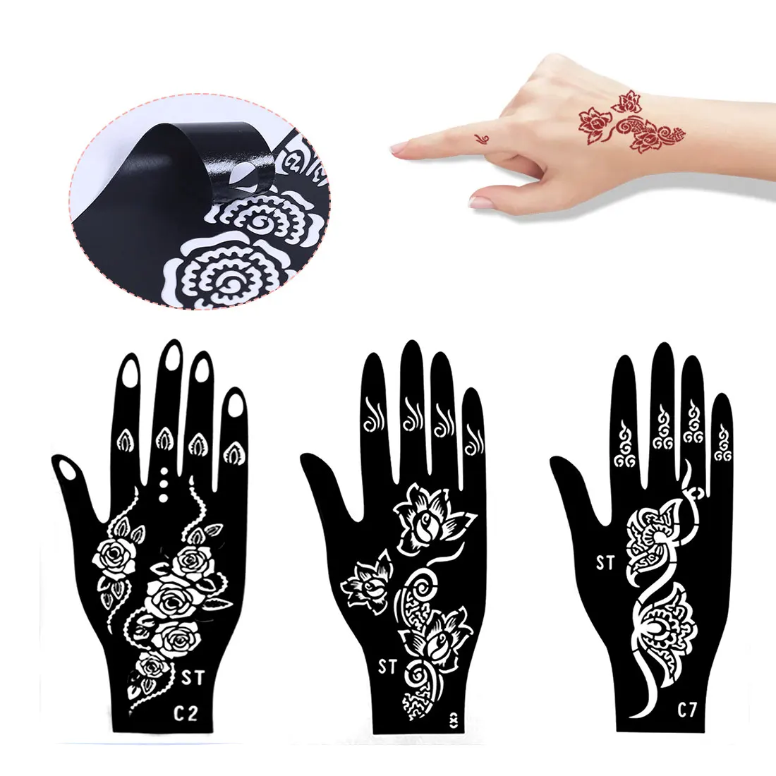 Индийская тату хной набор трафаретов для Для женщин девушки макияж ручной тела