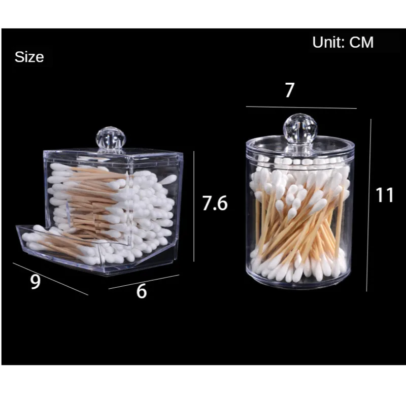 Прозрачная коробка для хранения ватных палочек органайзер акриловая