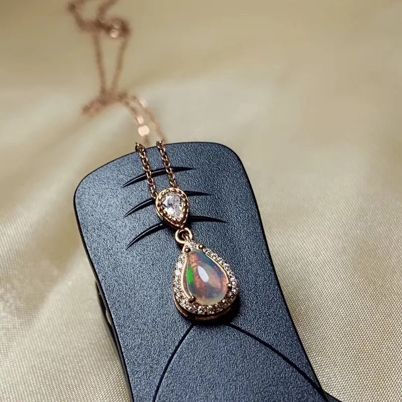 Натуральный Эфиопский опалдрагоценного камня Подвеска 925 пробы серебряная