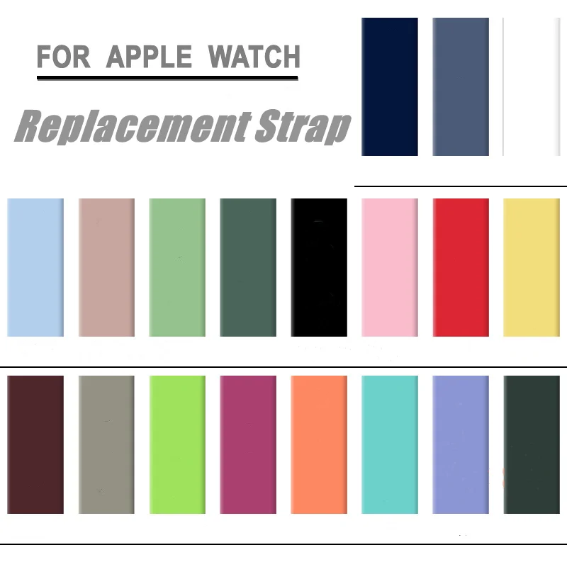 

Ремешок силиконовый для Apple Watch Band SE 7 44 мм 42 мм 40 мм 38 мм, умный Браслет для iWatch Band, Series 7 6 5 4 3 2