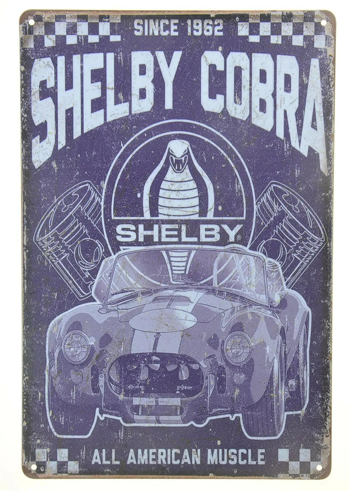 

Shelby Cobra Vintage Metal Tin Signs Rustic Pin Up Poster Plaque Pub Wall Decor