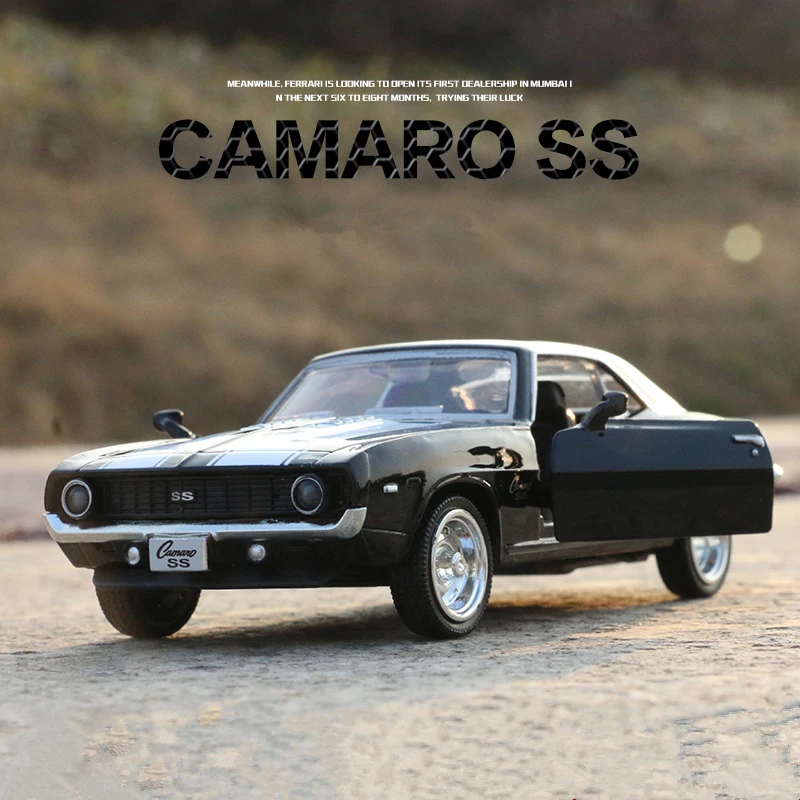 

Nicce 1:36 USA 1969 Chevrolet Camaro SS Alloy Die Cast Toy Cars Vintage Matte Black Metal Model Collection Toys Car A318