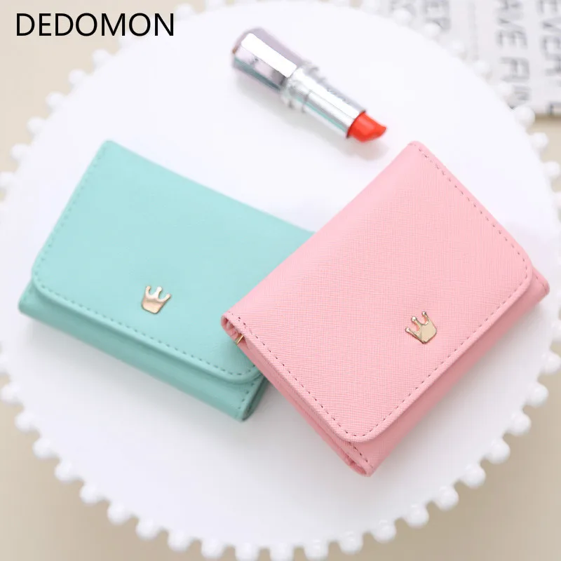 Женские короткие кошельки с короной декоративный мини-кошелек Складывающийся из