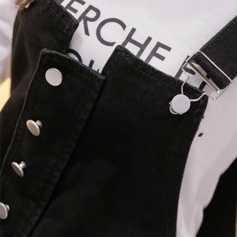 

Jumpsuits Women Black Denim Jumpsuits Leisure Baggy Chic Girls All-match Outwear Daily Streetwear Vintage Harajuku Slim Fashion