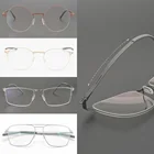 Немецкие брендовые дизайнерские женские и мужские Безвинтовые оптические оправы для очков ПРИ близорукости круглые овальные Полуободковые очки