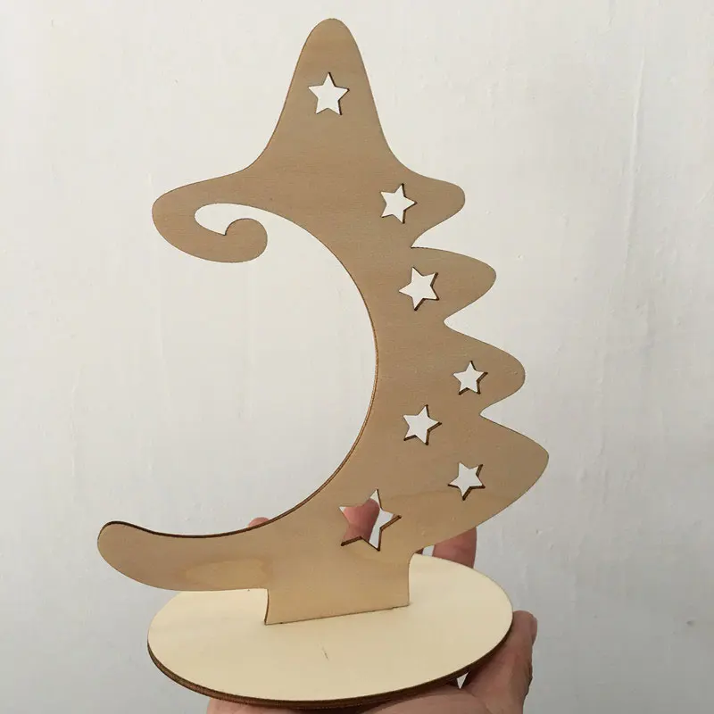 

Christmas Decoration DIY Tool Wood Slices With Stand Natural Unfinished Wooden Tree Star Crafts For Christmas Ornaments Navidad