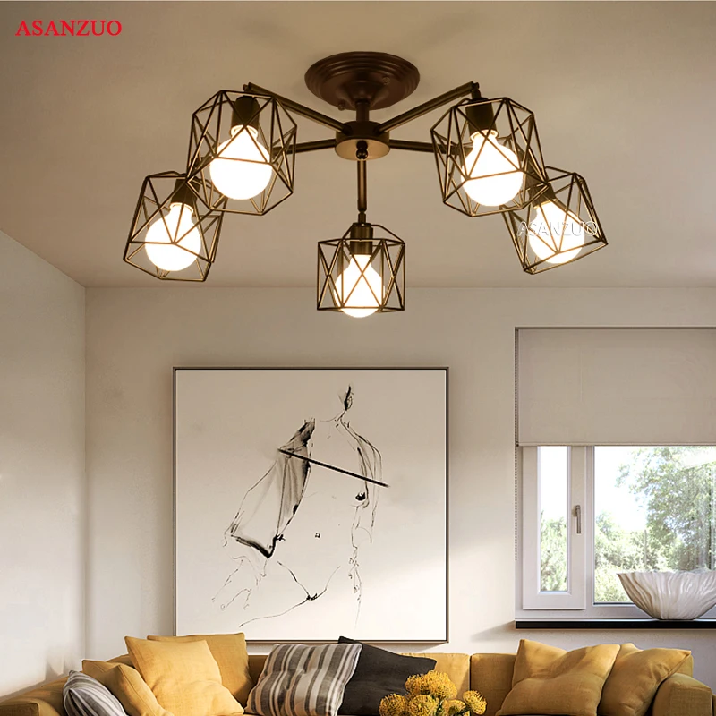 Ретро винтажный промышленный американский кантри железная клетка потолочный