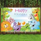 Фон для фотосъемки с изображением динозавра пальмы джунглей животных сафари дикой вечеринки на день рождения Декор для мальчиков фотография фоны баннер реквизит