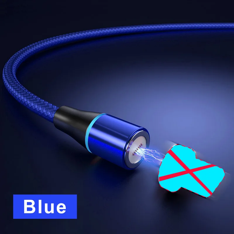 Only Blue Cable Магнитный кабель Snodesound для быстрой зарядки iPhone XR Micro Usb type-C, кабель для быстрой зарядки samsung, шнур для передачи данных - Цвет: Only Blue Cable