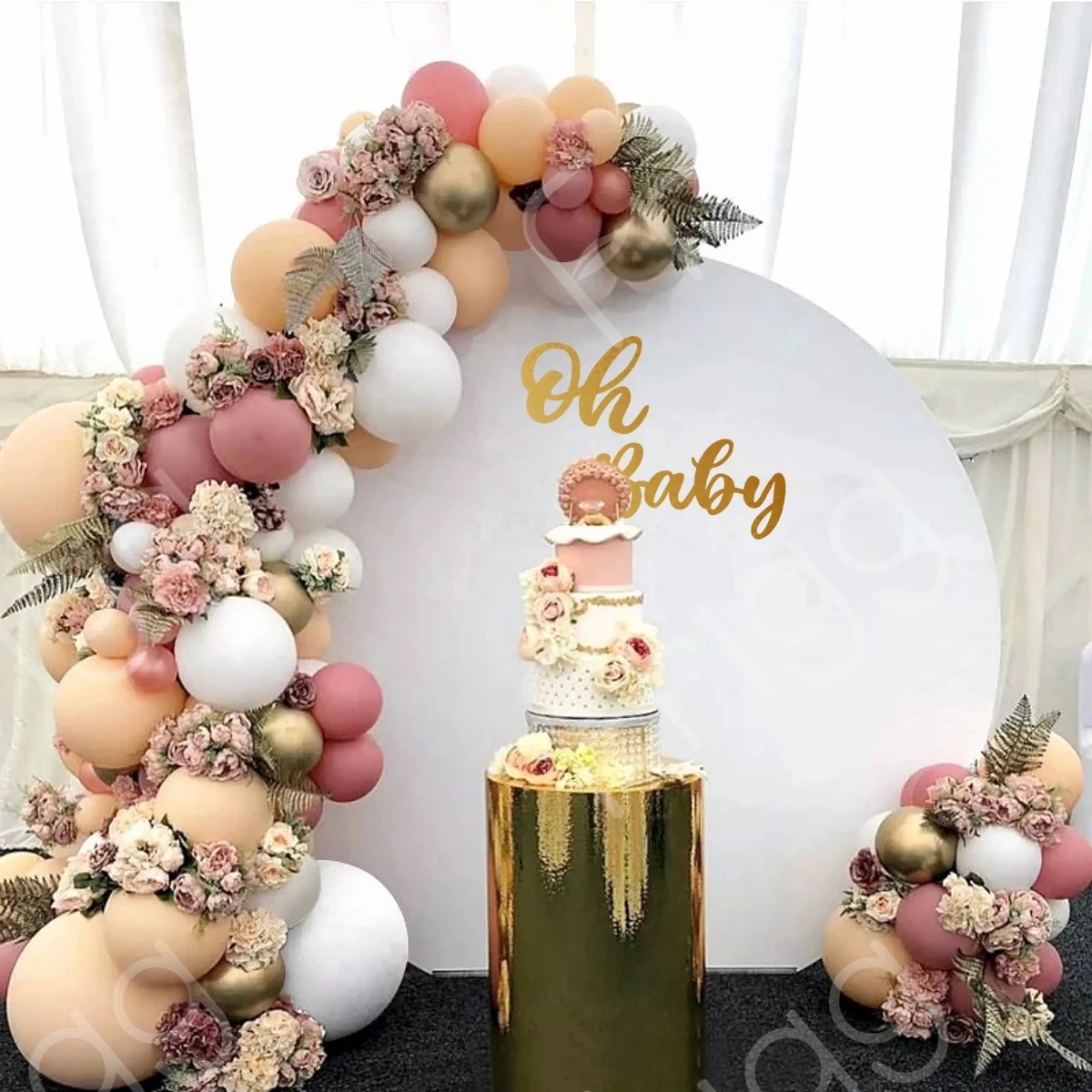 Розовый Макарон на день рождения воздушные шары гирлянда арочный комплект