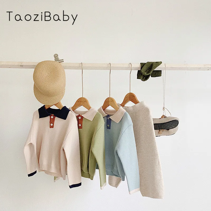 Детские вязаные свитера пуловер из чистого хлопка 2019 весенне осенняя одежда для