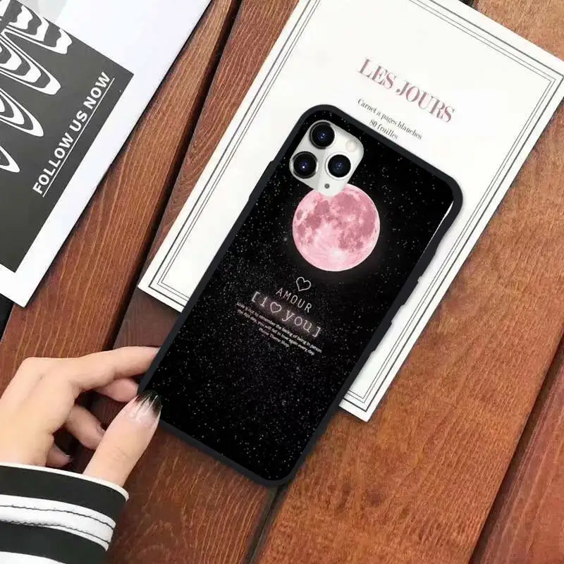 

with white moon stars space astronaut Phone Case for iPhone 11 12 pro XS MAX 8 7 6 6S Plus X 5S SE 2020 XR
