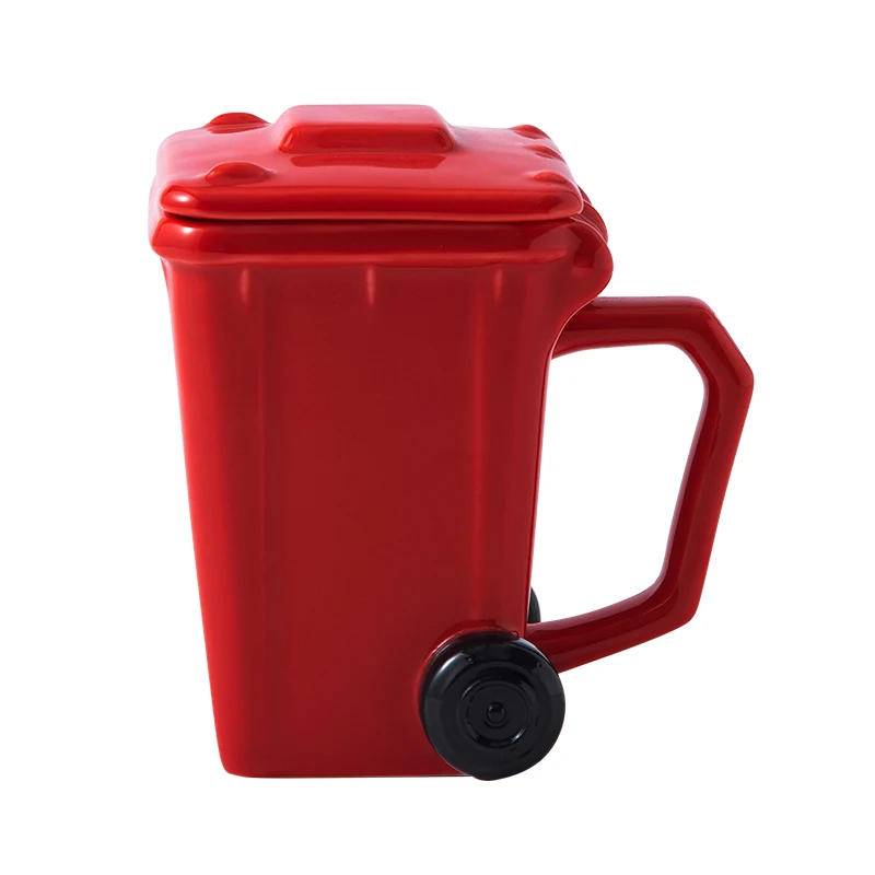 

Novelty Hot Sale Environmental Garbage Porcelain Cup Trash Can Shape Water Bottle Gift Home Office Travel Ceramic Coffee Mugs