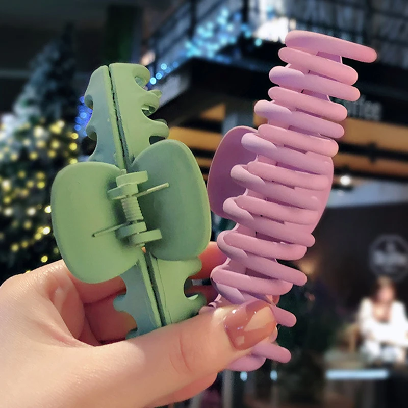 

1Pc Korean Solid Big Hair Claws Elegant Frosted Acrylic Hair Clips Hairpins Barrette Headwear for Women Girls Hair Accessories