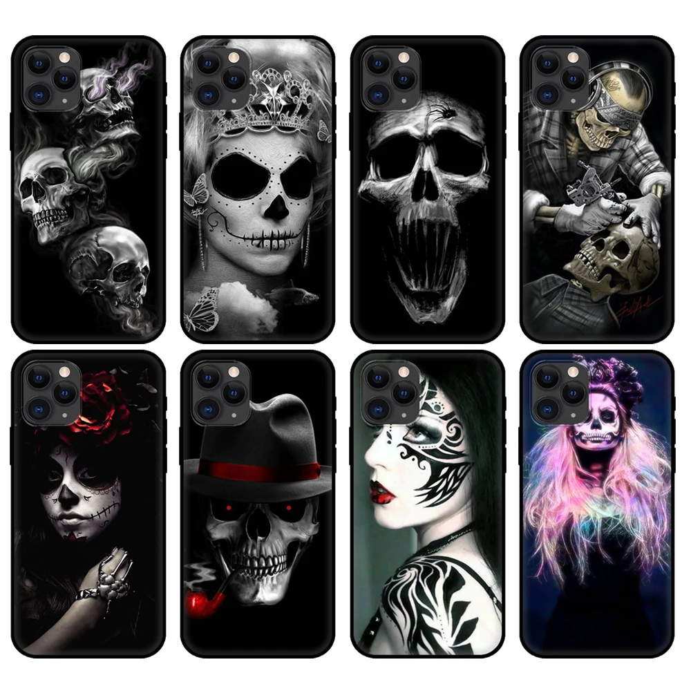 Черный чехол из ТПУ для iphone 5 5s se 2020 6 6s 7 8 plus x 10 XR XS 11 12 mini pro MAX задняя крышка с