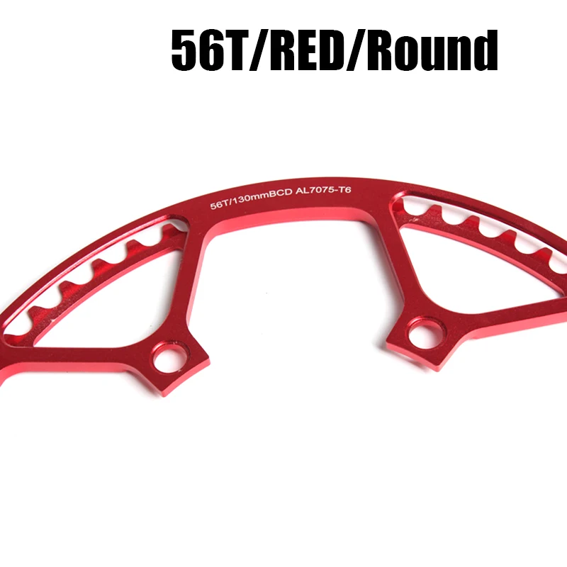 56T round Red Litepro Сверхлегкий 130 BCD 45T 47T 53T 56T 58T A7075 сплав BMX цепное кольцо складной велосипед BMX цепное колесо велосипед шатун зуб - Цвет: 56T round Red