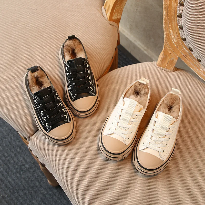 Зимние детские спортивные кроссовки Детские меховые повседневные Теплые