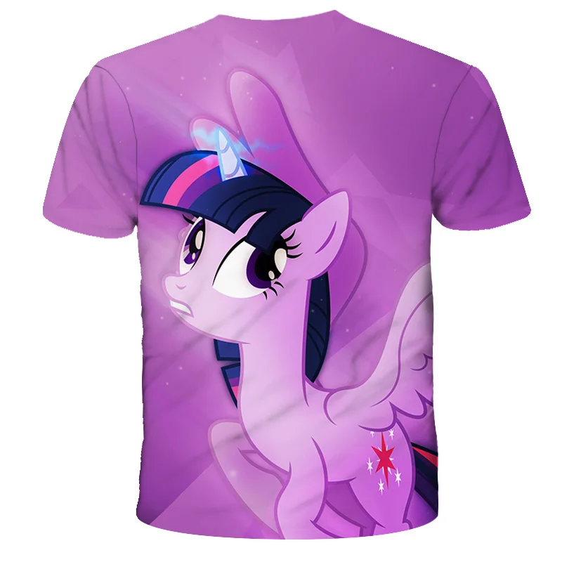 

Unisex Summer Unicorn T-shirt My Little Pony Girls Cute 3d Printed 4-14yea Tees Polyester T Shirt Cartoons Children Clothes