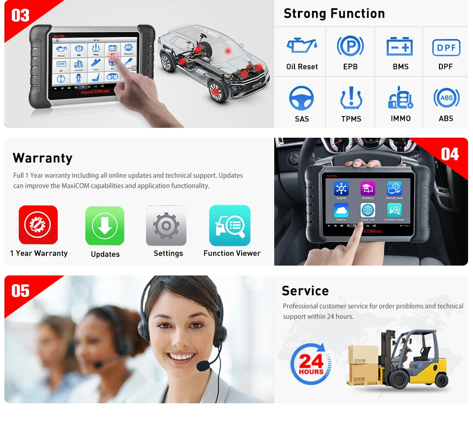 Autel MaxiCOM MK808 OBD2 сканер авто инструмент для диагностического сканирования