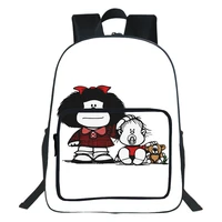 comics mafalda school bag boy girl bags children bag high quality anime bookbag fashion double zipper knapsack teen mochila