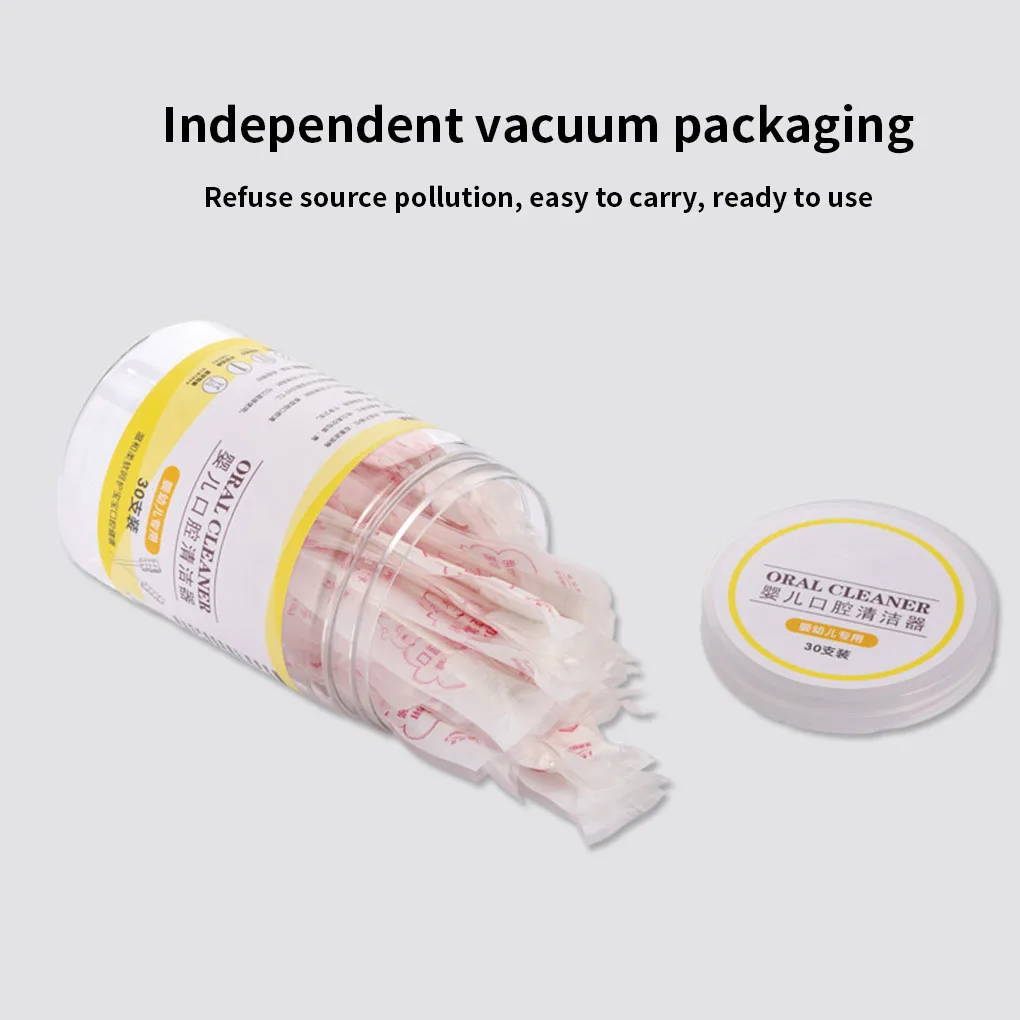 

2020 New Safe Baby Toothbrush Baby Tongue Cleaner 30PCS Disposable Gauze Toothbrush Infant Oral Cleaning Stick Dental Care