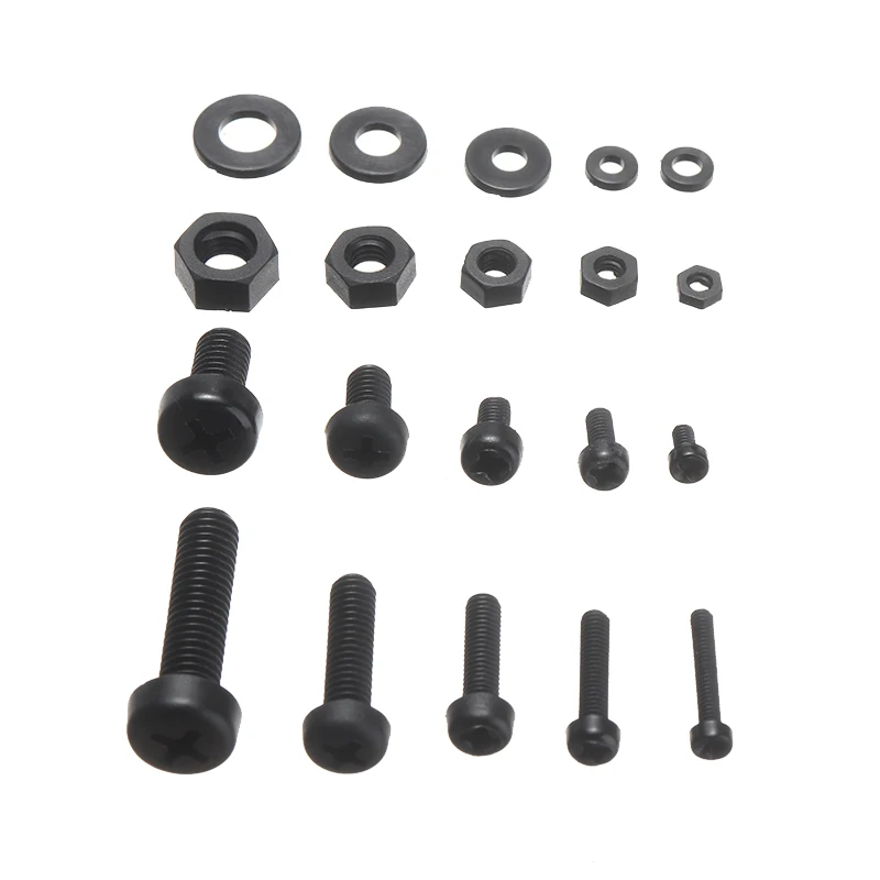 150Pcs Hex Screw Kit Nylon Bolt Nut Standoff Spacer Assortment Set Black Tool M2 M2.5 M3 M4 M5 with Box|Винты| |