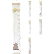Nordic Style Baby Height Ruler Cartoon Pattern No Odor Reusable Cloth Removable Baby Growth Ruler Widely Applied for Children