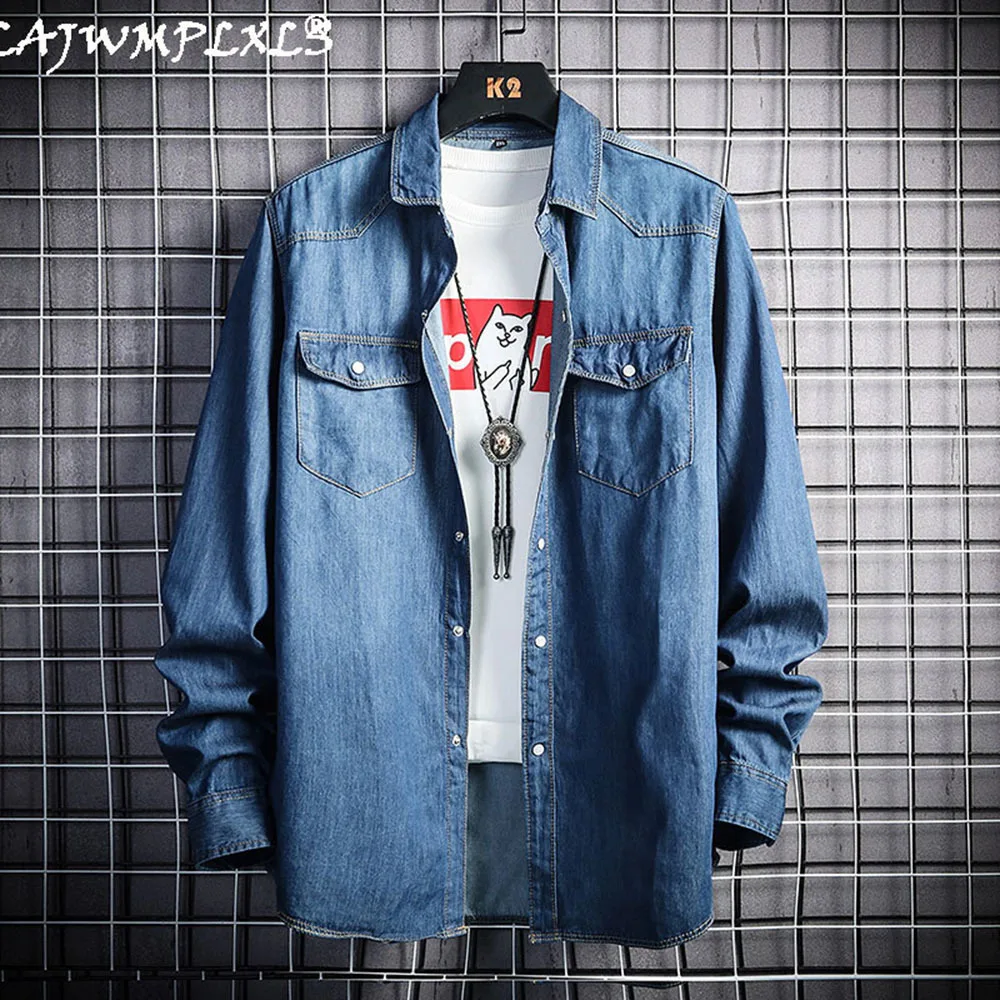 

jeans shirt men denim shirts Mens Casual Men Long Sleeve Windbreaker Shirt Male Cotton Cowboy Jean Shirts Clothing
