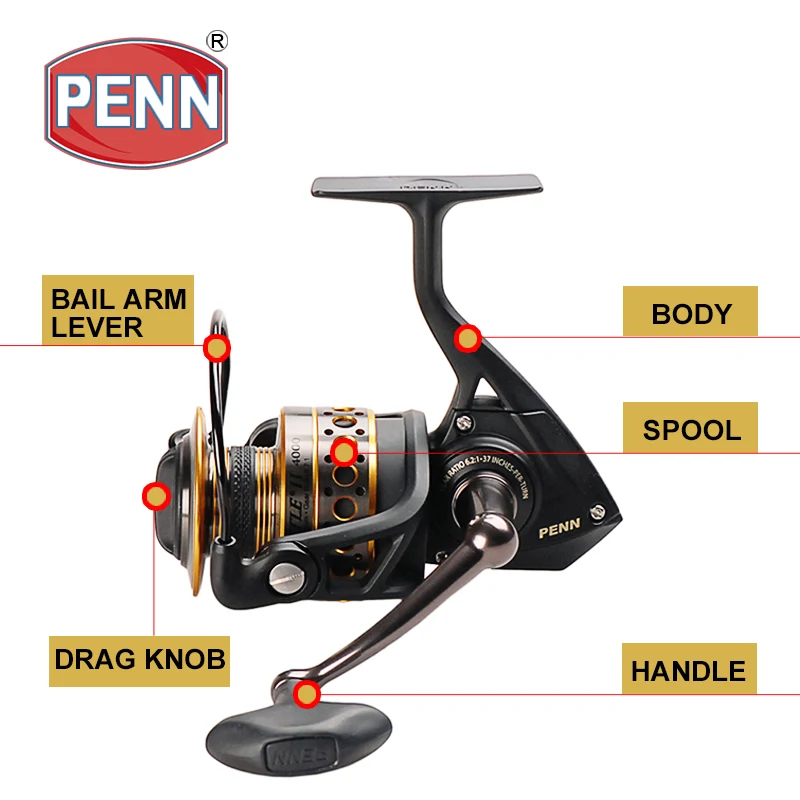 Оригинальные рыболовные спиннинговые Катушки PENN BATTLE II 3000/4000/5000/6000/8000
