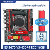 machinist x99 motherboard kit lga 2011 3 set with xeon e5 2670 v3 processor ddr4 ecc 16gb ram memory four channel m atx x99 rs9
