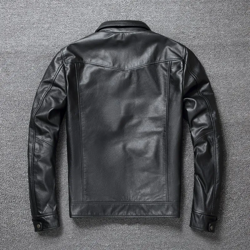 Бесплатная доставка. Выходная очень дешевая куртка из натуральной кожи. Крутое