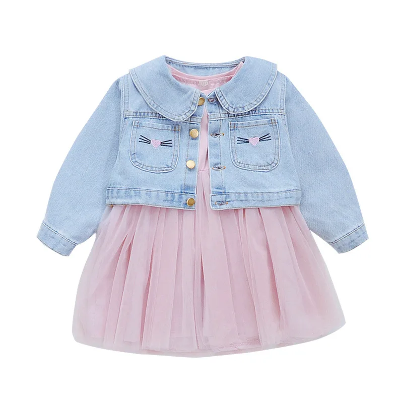 Для девочек милый комплект одежды Сезон весна осень Детская одежда для маленьких