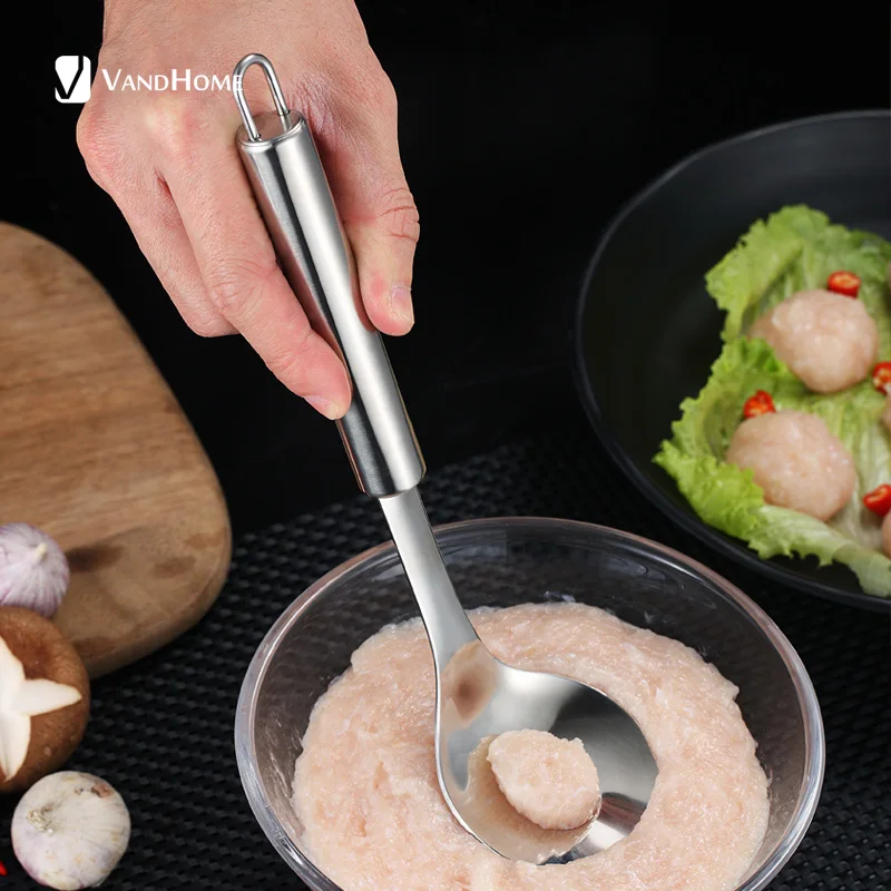 Ложка для приготовления фрикаделек из нержавеющей стали 304 с длинной ручкой | Дом