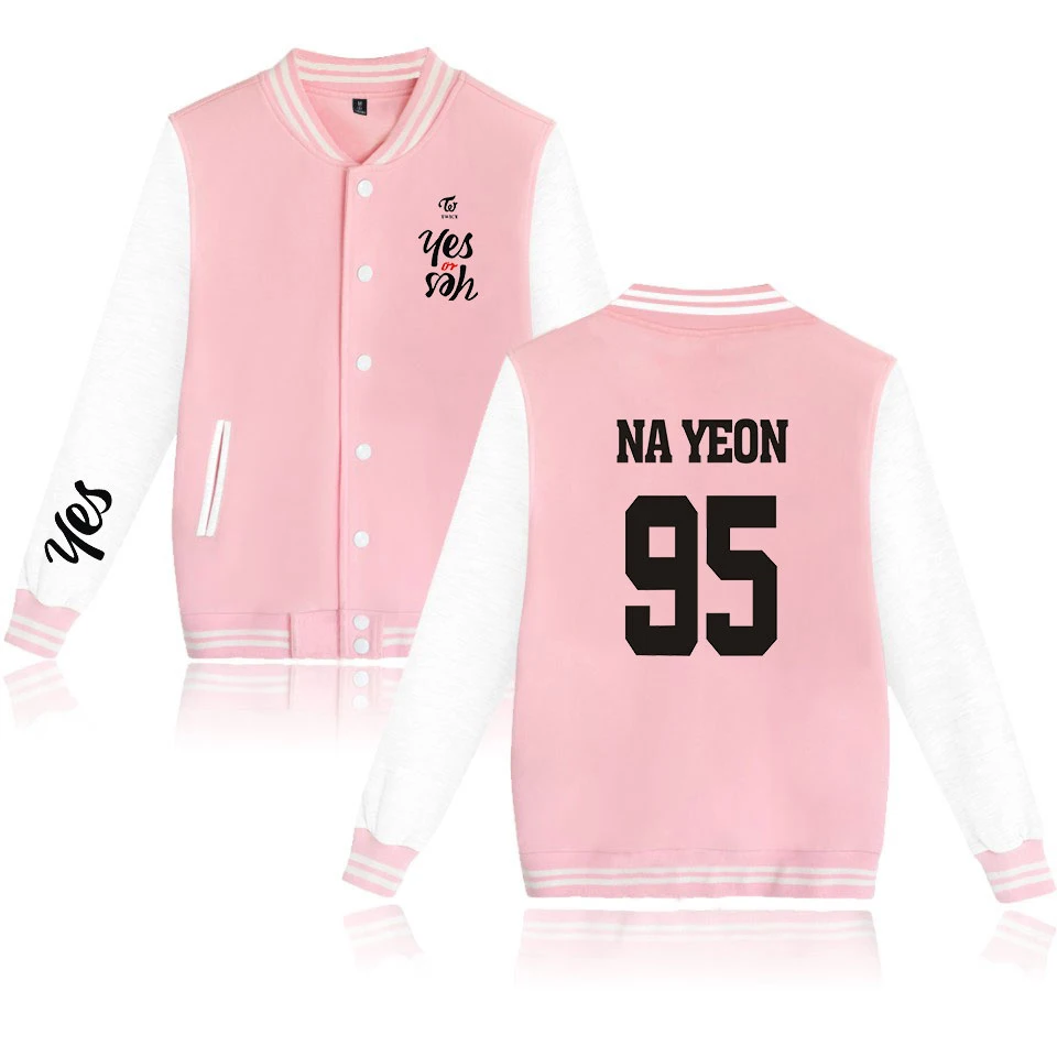 Бейсбольная Униформа с принтом KPOP куртка-бомбер двойного размера надписью YES OR