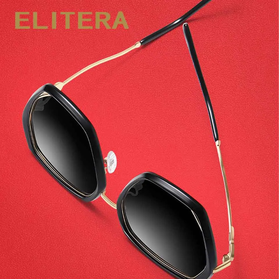 

ELITERA 2021 Retro Korean Polarized Sun Glasses Women's Large Frame Sunglasses Fashion Design
