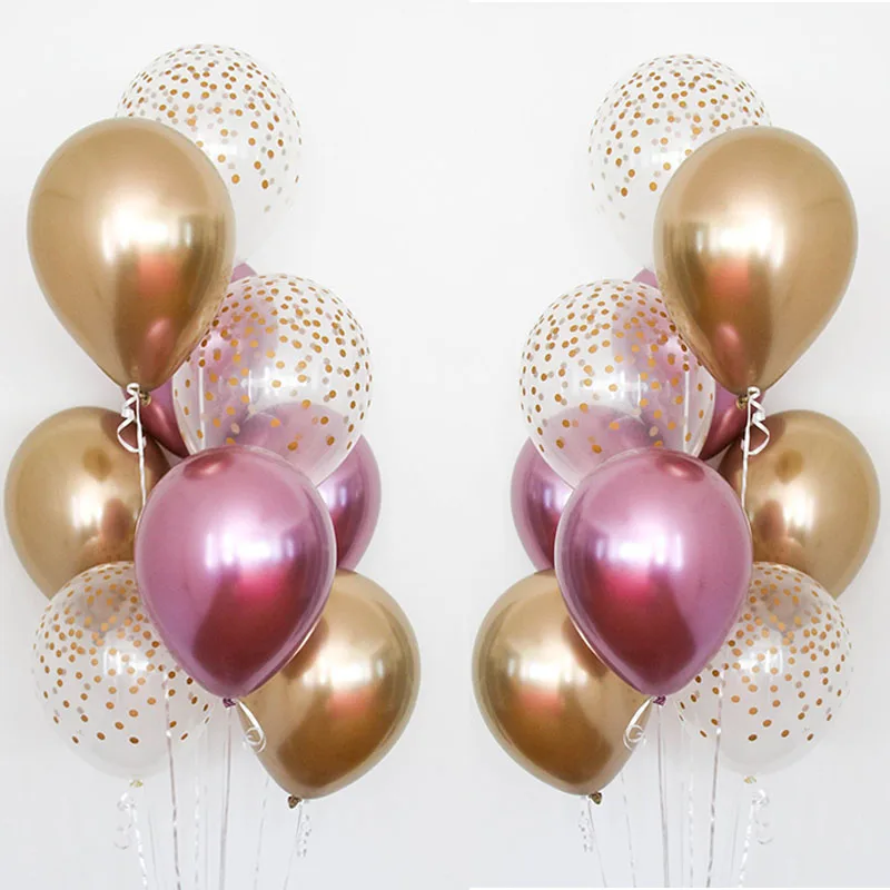 

Набор латексных воздушных шаров в горошек, золотистые и хромированные, 12 дюймов, 15 шт., металлические шары, вечеринка «будущая Невеста», деко...
