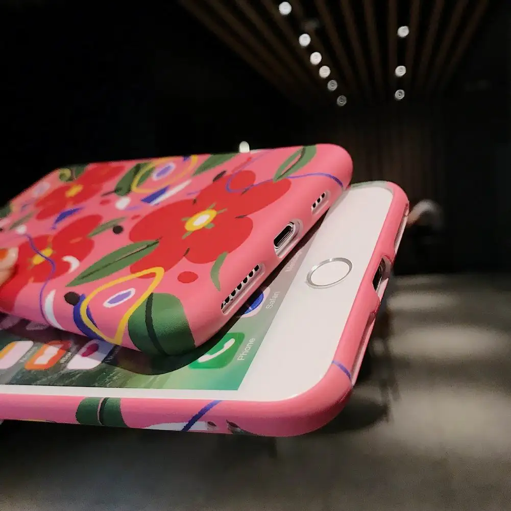 Ins Nordic Красочные цветы для IPhone Xs/ Max/ Xr женский мобильный телефон случае платье с