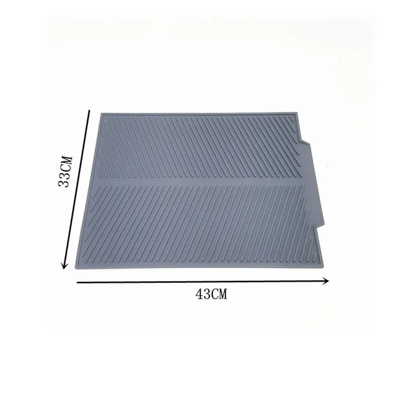 

Non-slip Kitchen Drain Mat Silicone Pad Coaster Placemat Eco-friendly Rectangle Kitchen Dish Mat Waterproof Bar Accessories