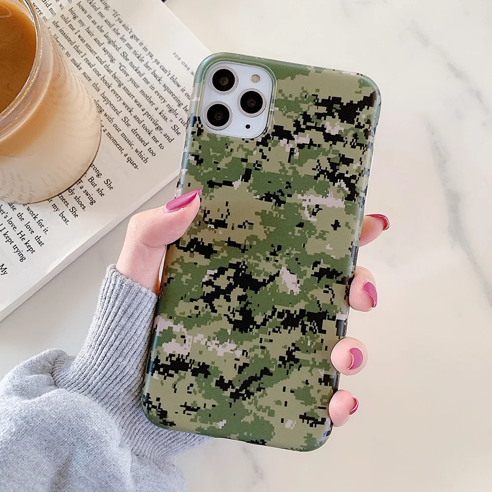 Ретро военный зеленый камуфляжный чехол для телефона iPhone 11 Pro Max XR X XS 7 8 6 Plus мягкий
