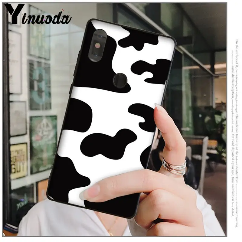Yinuoda White Black Cow spots Symbol Pattern Cell Phone Case for Xiaomi Mi Note 2 3 MIX 2 2S Redmi 5 5Plus 6 6Pro 6A Note 5 5A