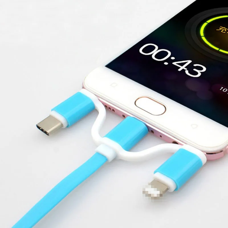 50 шт Заказные продукты Быстрая зарядка Многофункциональный 3 в 1 usb кабель