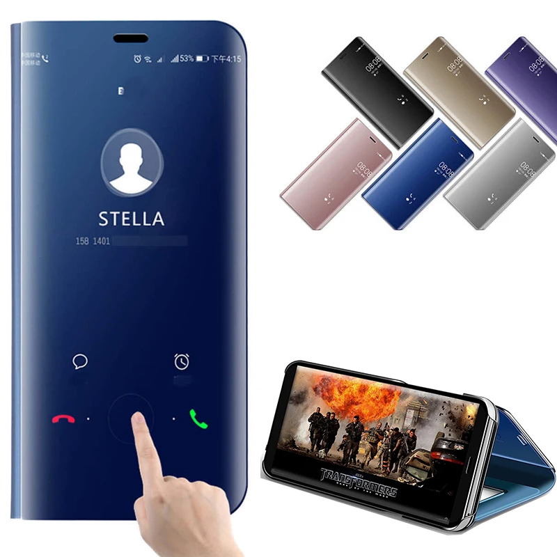 Зеркальный флип чехол для телефона Huawei Mate 9 Pro Smart Touch Mate9 Mate9pro роскошные магнитные