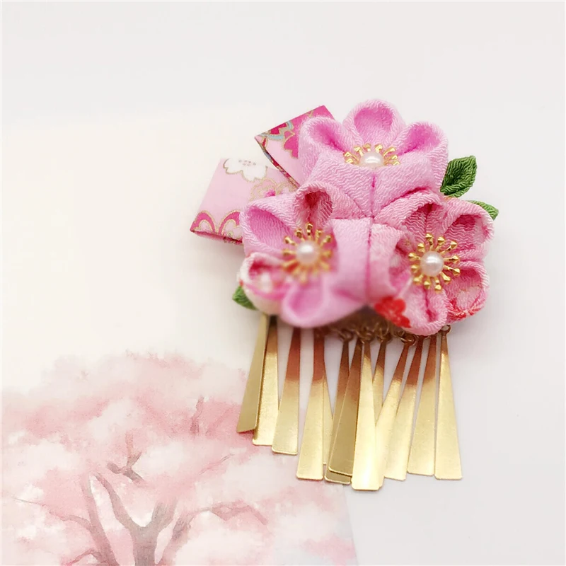 1 шт. заколка для волос в японском стиле с металлическими кисточками украшение